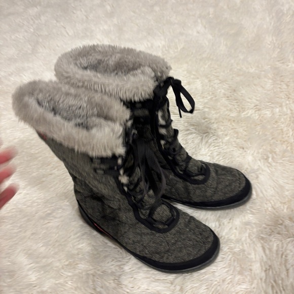 Columbia Minx Mid II Omni-Heat Wool Winter Boot Women's Black/Burnt Henna sz7 - Picture 2 of 11